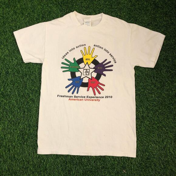 Delta Other - White 2010 American University Hand Star Graphic Tee